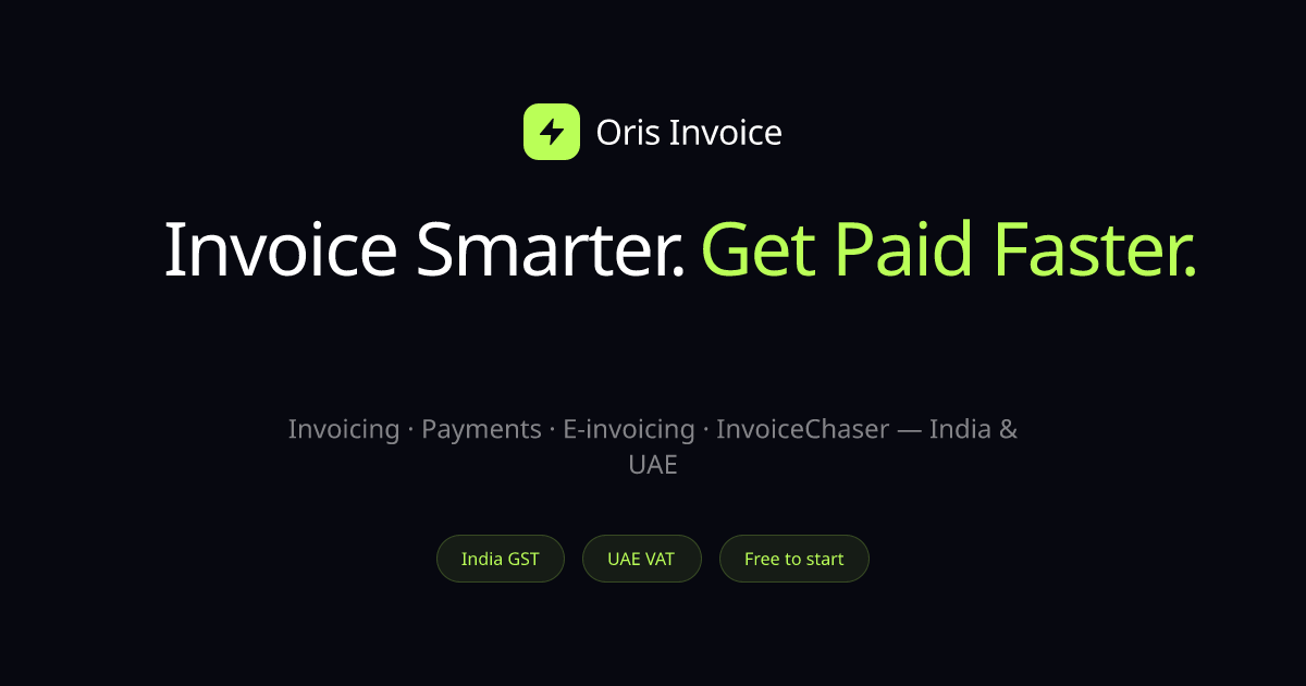 Oris Invoice — invoicing for India and the UAE