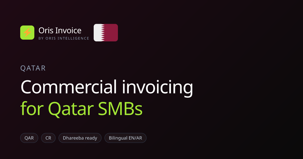 Qatar commercial invoicing — QAR, bilingual, Dhareeba-ready — Oris ...